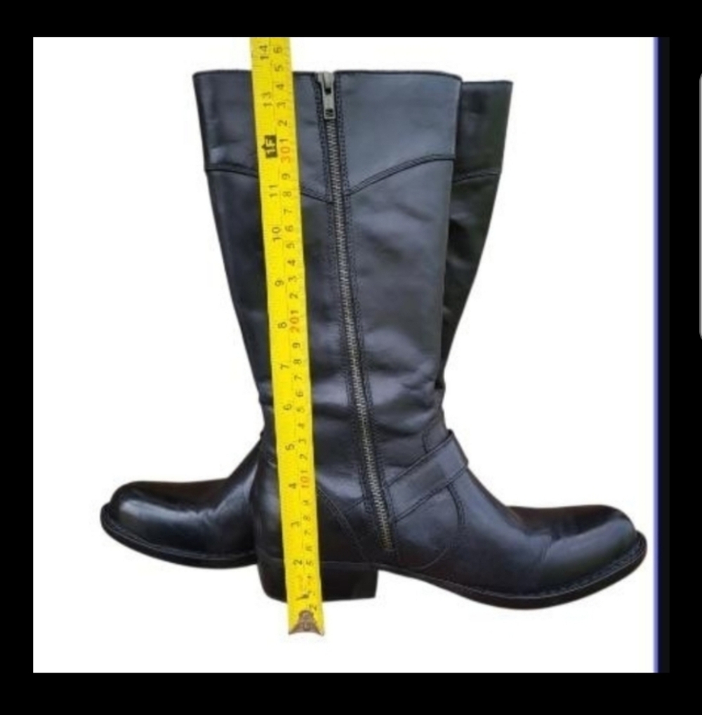 Born Lined Leather Jonsi Black Tall Riding Equestrian Ranch Boot Women 8.5 40 - Picture 9 of 11